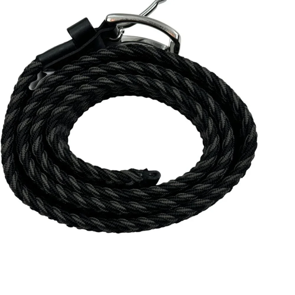 Gap Braided Elastic/Stretch Gray/Black Leather Belt Men's Size Medium